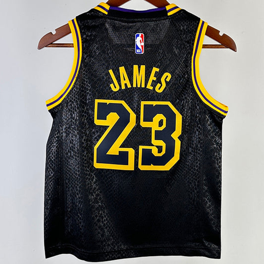 Lakers JAMES #23 Black Kids NBA Jersey