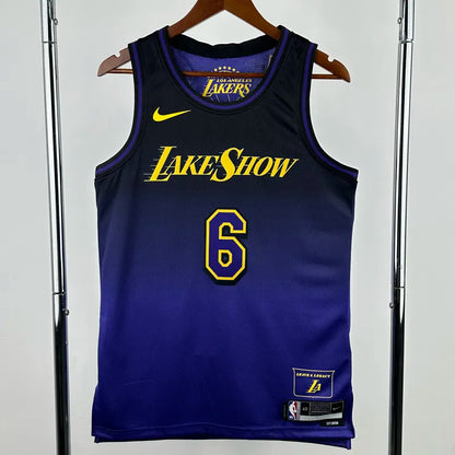 LAKERS JAMES #6 Royal blue City Edition Top Quality Hot Pressing NBA Jersey