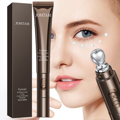 JOMTAM Electric Caviar Eye Cream - Micro-Vibration Massaging Wand with Gold & Collagen for Dark Circles, Puffiness & Wrinkle Reduction (20g)