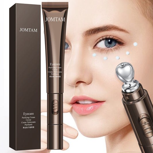JOMTAM Electric Caviar Eye Cream - Micro-Vibration Massaging Wand with Gold & Collagen for Dark Circles, Puffiness & Wrinkle Reduction (20g)
