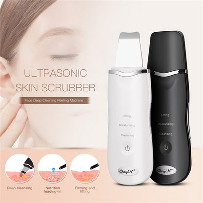 Ultrasonic Peeling Skin Scrubber - 3-in-1 Rechargeable Facial Cleansing Shovel, Deep Pore Exfoliator & Microcurrent Skin Firming Device