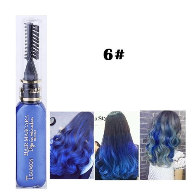 Temporary Hair Dye Mascara - 13 Colors Temporary Hair Dye Mascara Hair Dye Cream Non-toxic DIY Hair Dye Pen