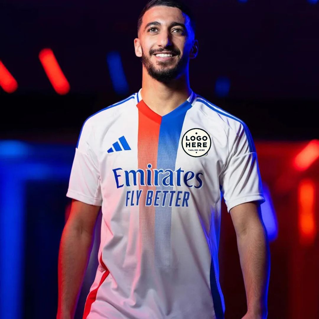 Lyon Home Player Version Soccer Jersey