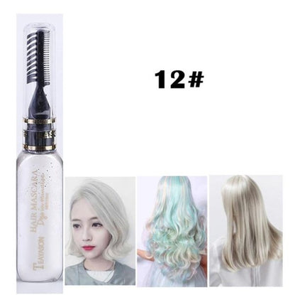 Temporary Hair Dye Mascara - 13 Colors Temporary Hair Dye Mascara Hair Dye Cream Non-toxic DIY Hair Dye Pen