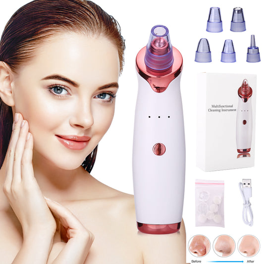 Advanced 3-Speed Intelligent Pore Vacuum - 5-in-1 USB Rechargeable Blackhead, Sebum & Impurity Suction Beauty Instrument