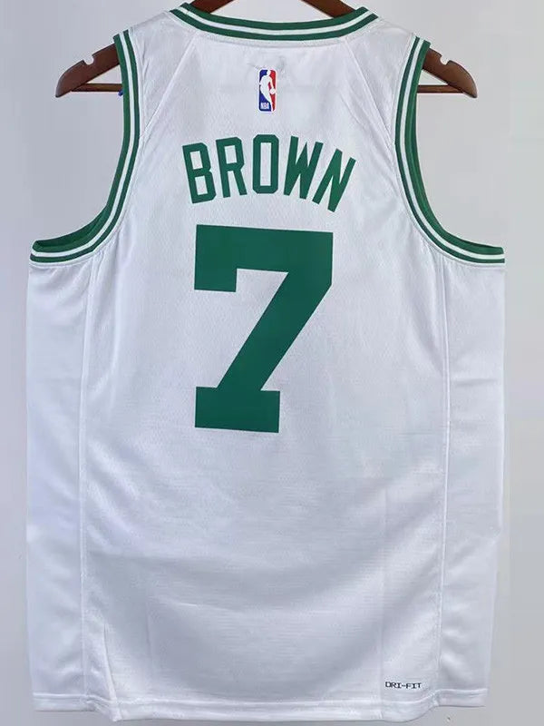 CELTICS BROWN #7 White Top Quality Hot Pressing NBA Jersey