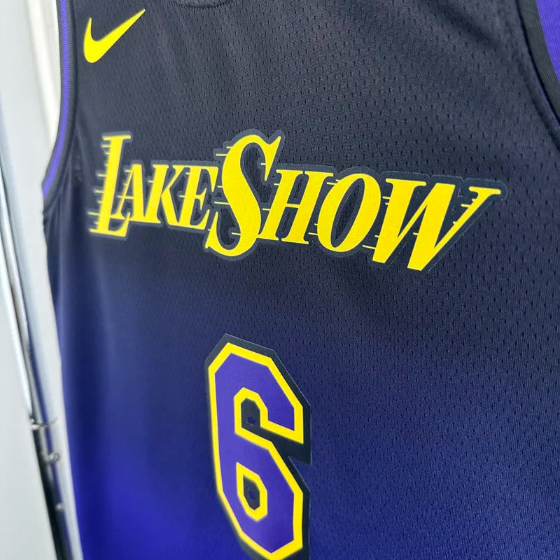 LAKERS JAMES #6 Royal blue City Edition Top Quality Hot Pressing NBA Jersey