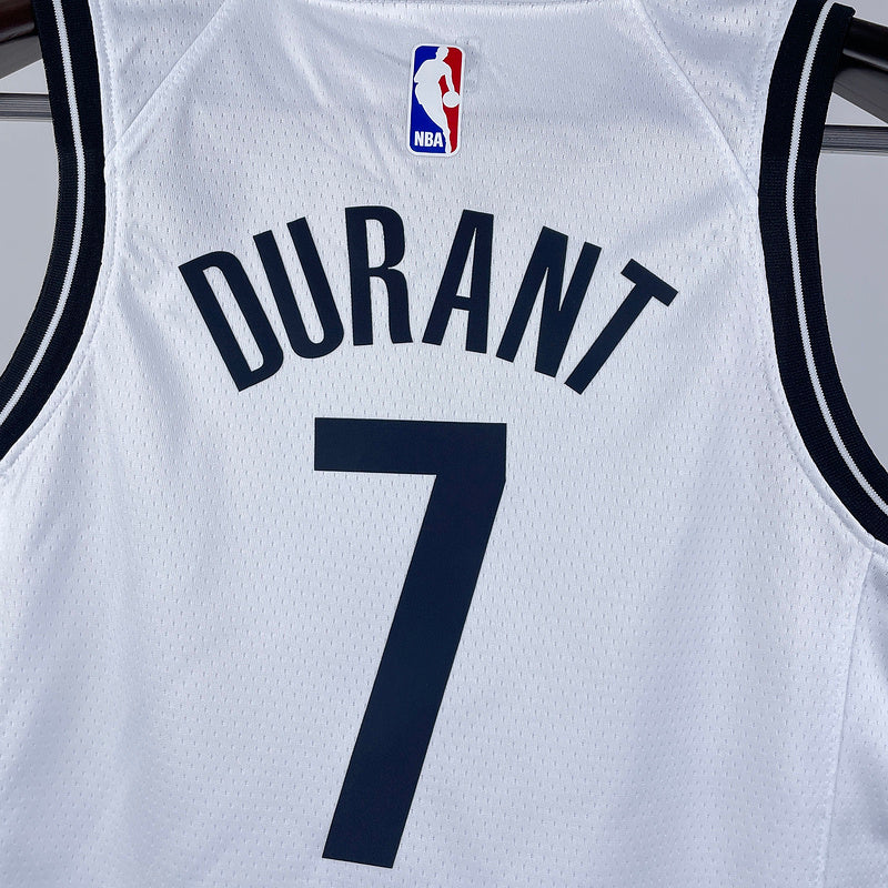 Brooklyn Nets DURANT #7 White Kids NBA Jersey