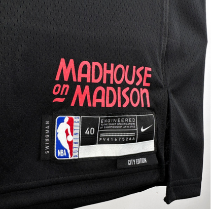BULLS JORDAN #23 Black City Edition Top Quality Hot Pressing NBA Jersey