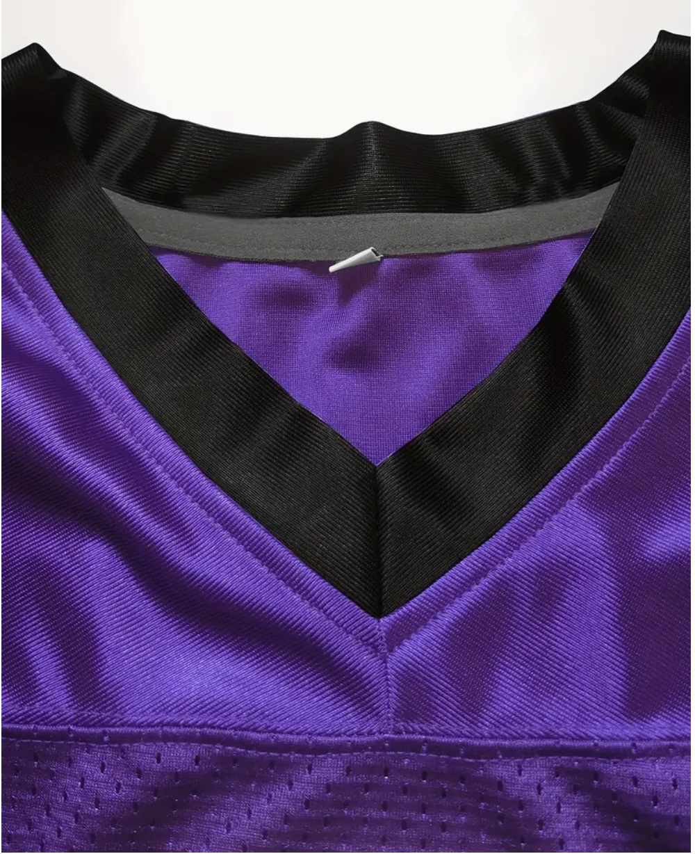 NFL American Football Baltimore Ravens Personalized V-Neck Sports Jersey - High-Quality Embroidered Athletic Shirt with Custom Name & Number