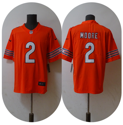 NFL Chicago Bears Williams, Odunze, Payton, Moore, Fields  and Customize Name/Number Jerseys - Quality Fabric Jersey