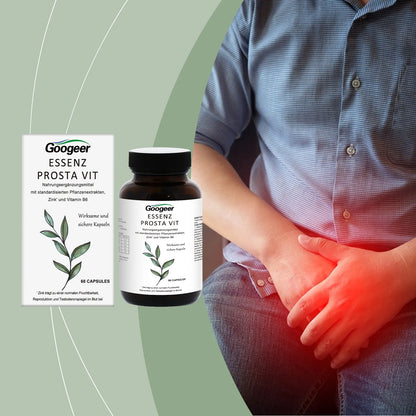 Googeer Prosta Vit Essenz Capsules – Zinc, Vitamin B6 & Standardized Herbal Complex for Men's Bladder Comfort, Testosterone Balance & Urinary Tract Health (60 Count)