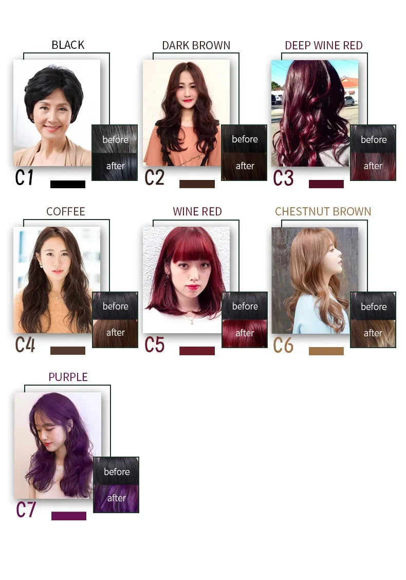 MEIDU 500ml One black hair dye shampoo white to black Dyeing and fixing hair color plant bubble hair dye cream Self dyeing at home