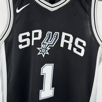 San Antonio Spurs WEMBANYAMA # 1 Black Kids NBA Jersey