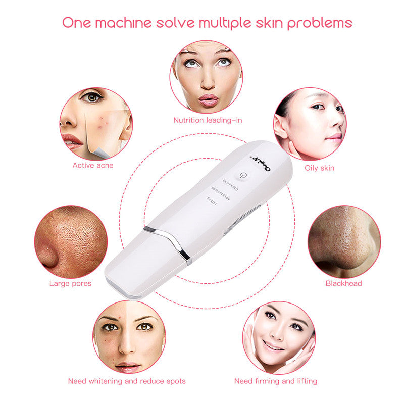 Ultrasonic Peeling Skin Scrubber - 3-in-1 Rechargeable Facial Cleansing Shovel, Deep Pore Exfoliator & Microcurrent Skin Firming Device