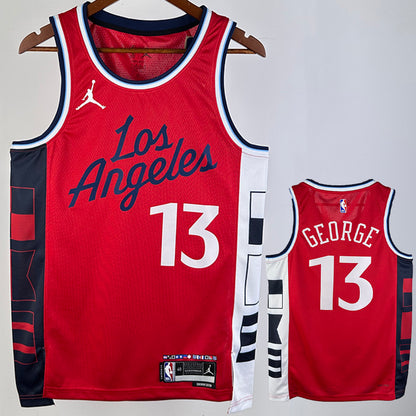 2024/25 Clippers GEORGE # 13 Red NBA Jerseys
