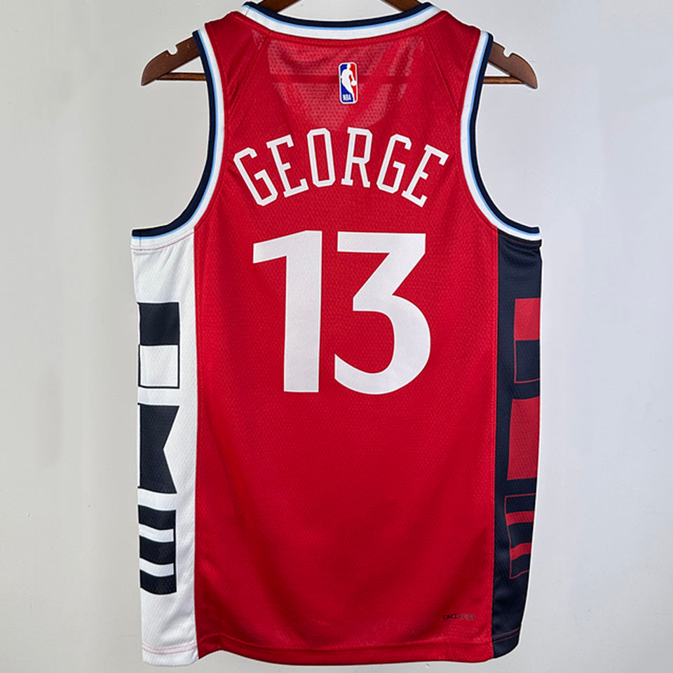 2024/25 Clippers GEORGE # 13 Red NBA Jerseys