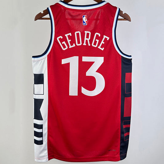 2024/25 Clippers GEORGE # 13 Red NBA Jerseys