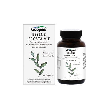 Googeer Prosta Vit Essenz Capsules – Zinc, Vitamin B6 & Standardized Herbal Complex for Men's Bladder Comfort, Testosterone Balance & Urinary Tract Health (60 Count)