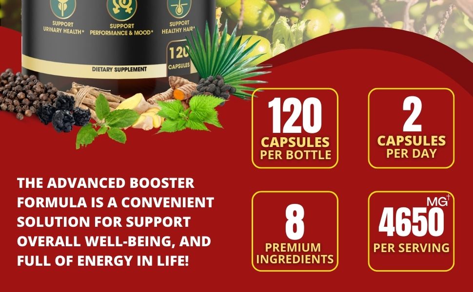 DUWZGU 11-in-1 Extra Strength Saw Palmetto Complex – Gluten-Free & Vegan Dietary Supplement for Men's Prostate Wellness, Urinary Comfort & Hair Vitality (168 Caps)