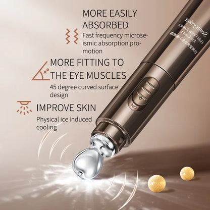 JOMTAM Electric Caviar Eye Cream - Micro-Vibration Massaging Wand with Gold & Collagen for Dark Circles, Puffiness & Wrinkle Reduction (20g)