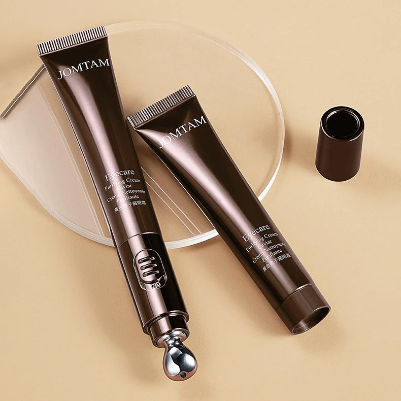 JOMTAM Electric Caviar Eye Cream - Micro-Vibration Massaging Wand with Gold & Collagen for Dark Circles, Puffiness & Wrinkle Reduction (20g)