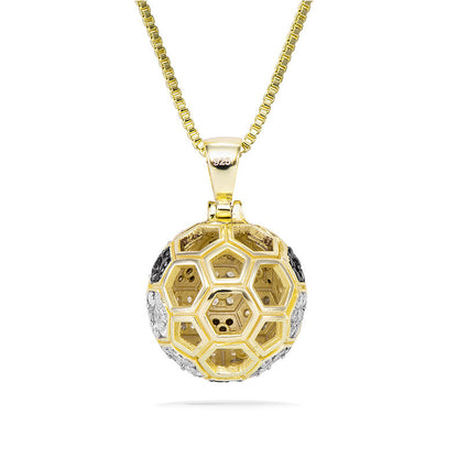 Football Sports Pendant Zircon-laid Necklace