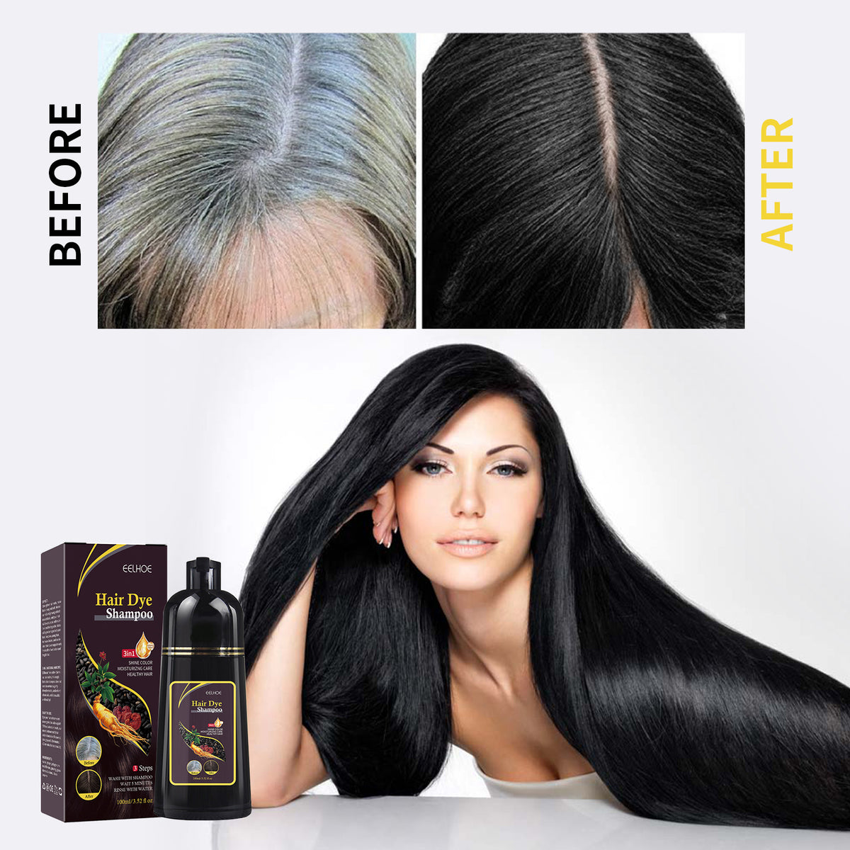 EELHOE Polygonum Multiflorum Black Repair Soft Shampoo
