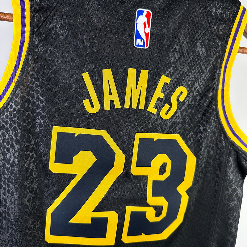 Lakers JAMES #23 Black Kids NBA Jersey