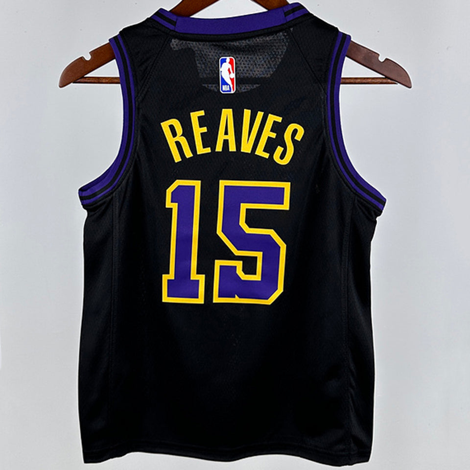 Lakers REAVES #15 Black Kids City Edition NBA Jersey