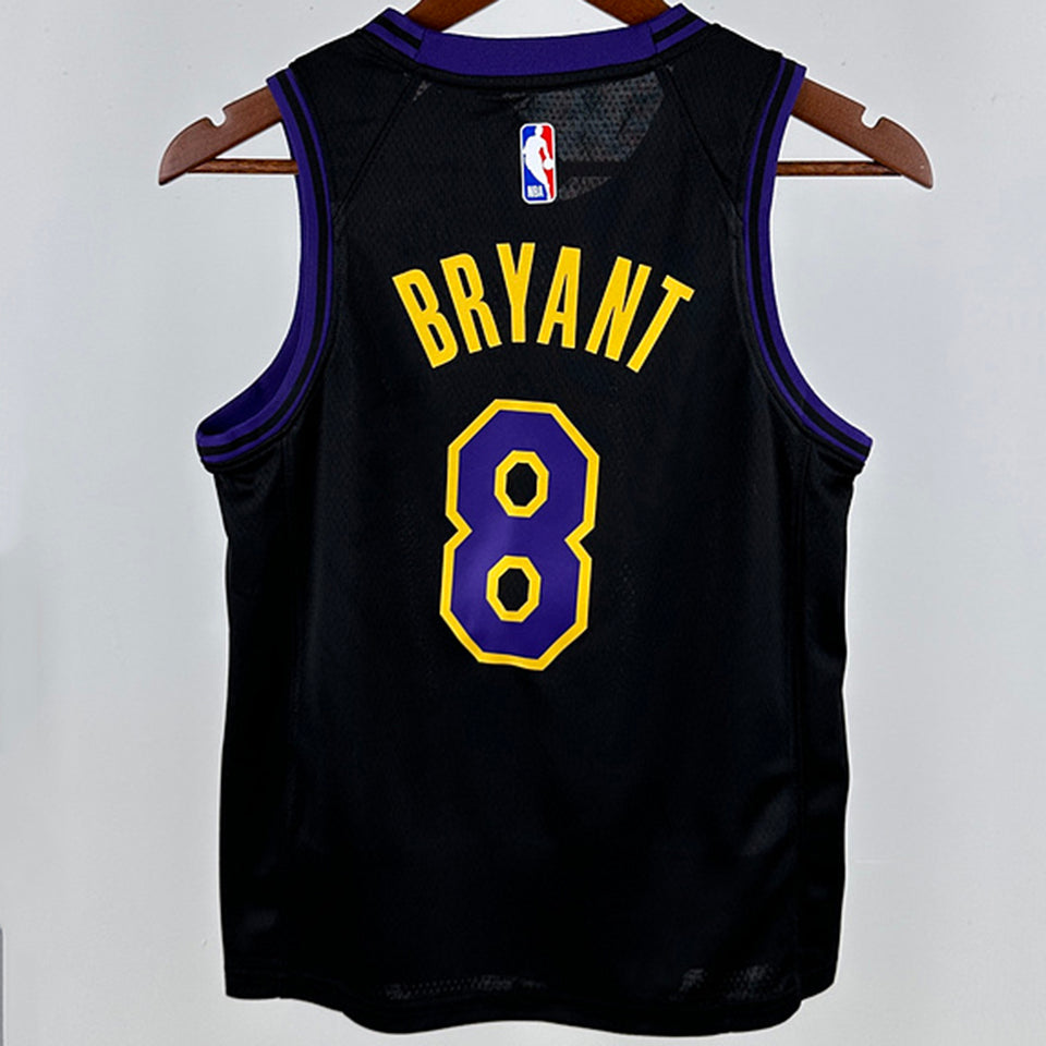 Lakers BRYANT #8 Black Kids City Edition NBA Jersey