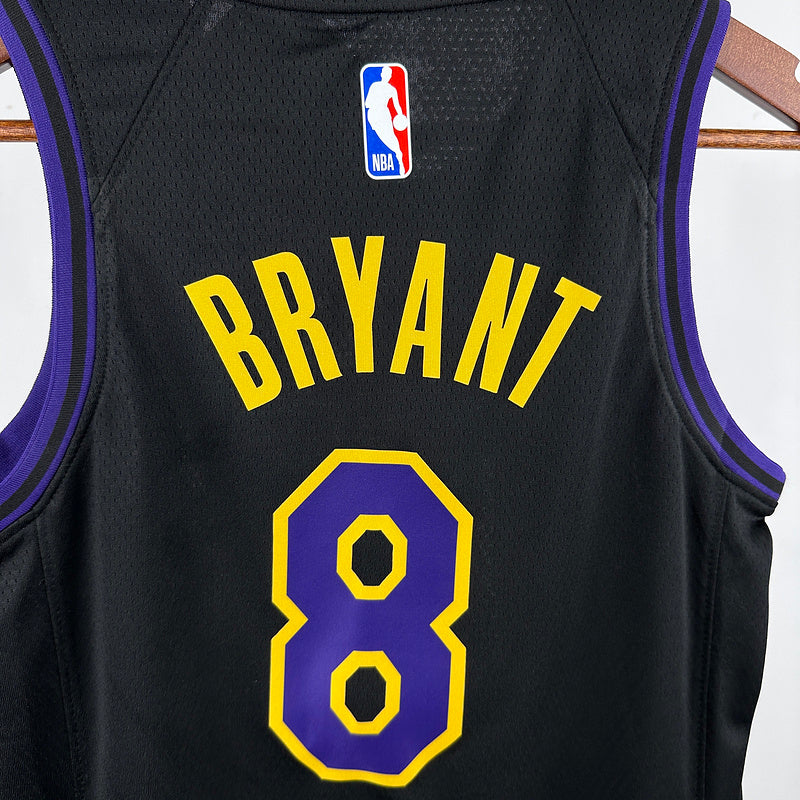 Lakers BRYANT #8 Black Kids City Edition NBA Jersey