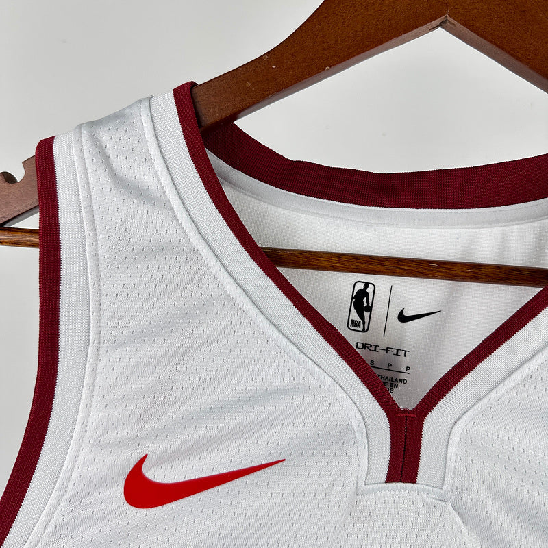 Miami Heat JAQUEZ JR. #11 White NBA Jerseys