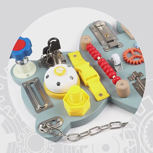Children Bear Unlocking Busy Board Toy