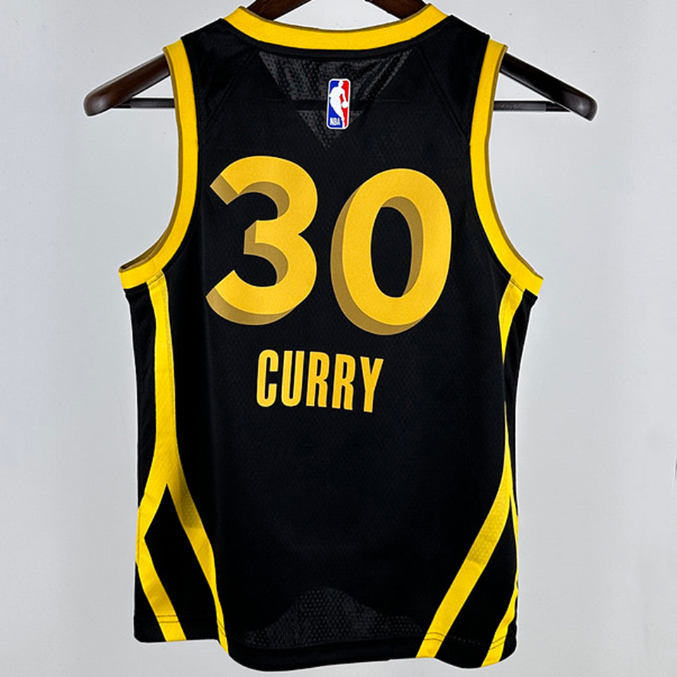 Golden State Warriors CURRY #30 Black Kids NBA Jersey